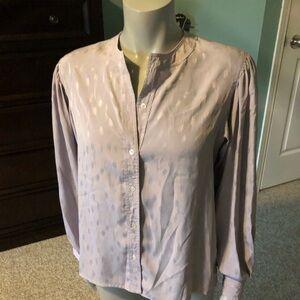 Evan Picone collarless dress shirt with lantern style sleeves 1980’s M-L